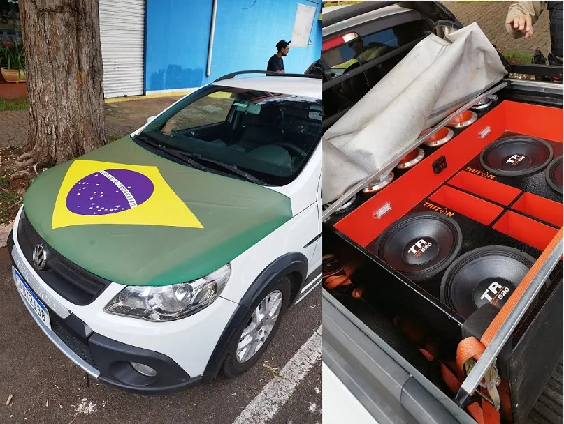 Saveiro rebaixada e com som alto é apreendida pela PM em Umuarama